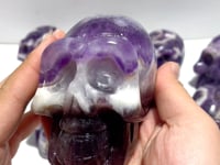 8 Pieces Chevron Amethyst Skull Carving