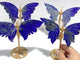 4 Pairs Small Lapis Lazuli Butterfly Wing Carving With Stand