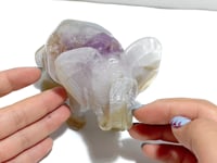 Unique Amethyst Mixed Geode Druzy Agate Elephant Animal Carving #A20