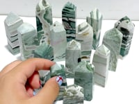 Stripe Moss Agate Mixed Quartz Four-Sided Tower Point Wholesale