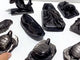 9 Pieces Silver Sheen Obsidian Sea Animals Carving