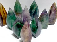 10 Pieces High Quality Large Rainbow Fluorite Flame Mixed Color