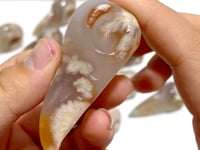 17 Pieces Sakura Flower Agate Crow Skull Carving