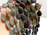 3 Types Mini Drilled Waterdrop Shape DIY Beads Strands Wholesale Dragon Blood Stone Labradorite