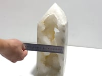 Unique Large Geode Druzy White Moss Agate Four-sided Point