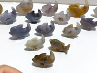 15 pieces Small Geode Agate Druzy Dolphin Carving