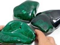 3 Pieces High Quality Polished Malachite Free Form