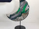 Unique Large Geode Druzy Volcano Agate Moon Carving With Stand(UV-Reactive) #8