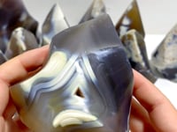 12 Pieces Black Orca Agate Flame Carving #1