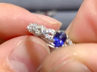 6 Pieces Red Tourmaline& Blue Sapphire 925 Silver Rings