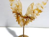 Unique Hematoid Quartz Golden Fire Quartz Butterfly Wing Carving With Stand