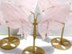 3 Pairs Rose Quartz Butterfly Wing Carving With Stand