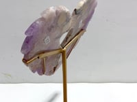 Amethyst Mixed Sakura Agate Heart Carving With Stand