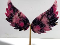 Rhodonite Wing Carving With Stand
