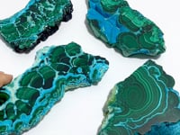 4 Pieces High Quality Beautiful Chrysocolla Mixed Malachite Slab Specimen #1