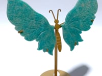 Unique Amazonite Butterfly Carving Wing With Stand