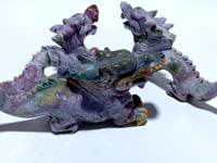 3 Pieces Ocean Jasper China Dragon Carving