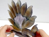Unique Geode Druzy Agate Nine-tailed Fox Carving #3