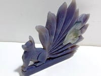 Unique Geode Druzy Agate Nine-tailed Fox Carving #2