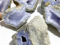 6 Pieces Large Blue Chalcedony Druzy Geode