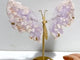Beautiful Amethyst Mixed Sakura Flower Agate Butterfly Wing Carving With Stand