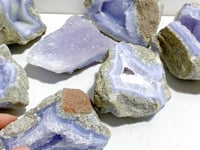 7 Pieces Geode Blue Chalcedony Druzy