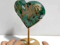 Unique Malachite Heart With Stand
