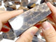 65 Pieces Black Rainbow Sun Stone With Hematite Free Form