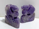2 Pieces Purple Jade Flying Dragon Castle Carving