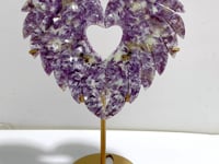Beautiful Spark Lepidolite Heart With Stand