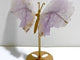 Beautiful Amethyst Mixed Sakura Agate Butterfly Wing Carving With Stand