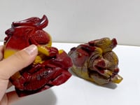 2 Pieces Mookaite Flying Dragon Castle Carving #1