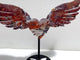 Morocco Agate Heart Wing Carving With Stand