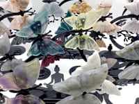 Crystal Butterfly Wings with Yoga Pose Metal Stand Wholesale (Assorted Materials)