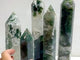 5 Pieces Green Moss Agate Points
