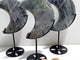 3 Pieces Beautiful Labradorite Moon Carving With Stand