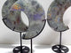 3 Pieces Beautiful Labradorite Moon Carving With Stand