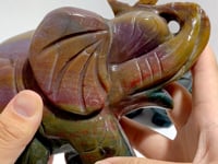 2 Pieces Large Ocean Jasper Elephant Carving