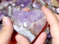 Amethyst Mixed Stripe Agate Heart Wholesale