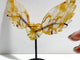 Golden Hematoid Quartz Heart Wing Carving With Stand Fire Quartz