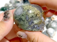 36 Pieces Moss Agate Skull Carving Closeout