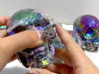 5 Pieces Geode Aura Sphalerite Skull Carving