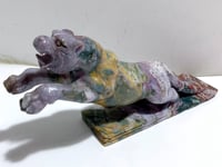 Unique Ocean Jasper Leopard Panther Carving