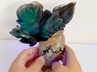 Volcano Agate Flower & Vase Carving (Defective)