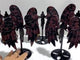 5 Pairs Garnet Mixed Astrophyllite Angel Wing Carving With Stand