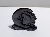Silver Sheen Obsidian Sun & Moon Face Carving Wholesale