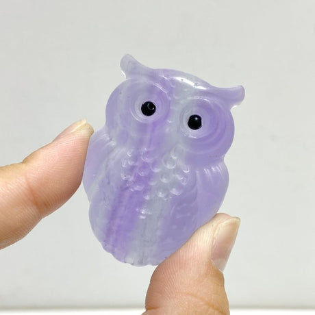 Purple Fluorite Crystal Owl Carving Wholesale -Wholesale Crystals