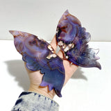 Purple Sakura Flower Agate Butterfly Wing Carving With Stand - Wholesale Crystals