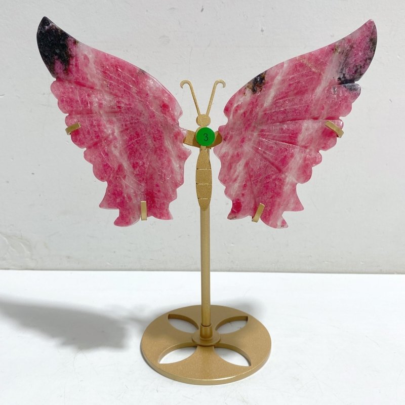 Rhodonite Mixed Quartz Butterfly Wing With Stand Wholesale (No.1-6) -Wholesale Crystals