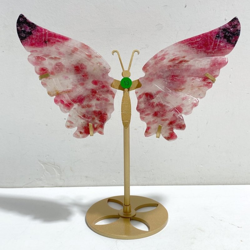 Rhodonite Mixed Quartz Butterfly Wing With Stand Wholesale (No.13-18) -Wholesale Crystals